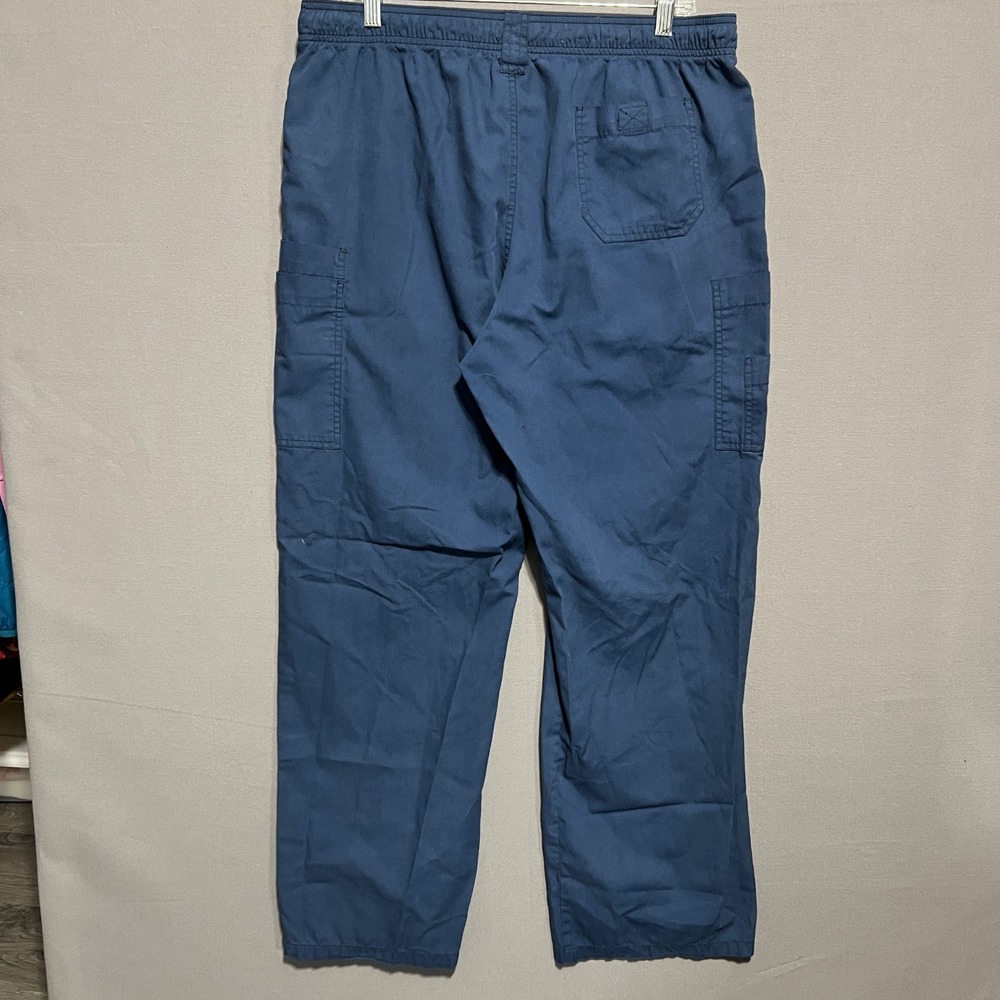 Dickies Mens Cargo Scrub Pants Navy Blue Tie up Waist Large 856406 NVYZ Cargos